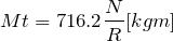 \[  Mt=716.2\frac{N}{R}[kgm]  \]