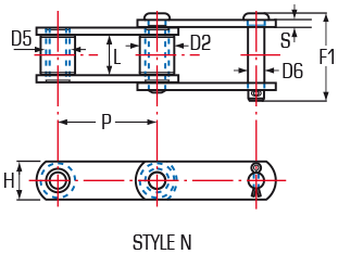 Style N - American Standard Engineered Steel with Rollers