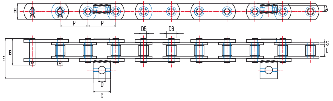 Engineering Steel Paver Chains - drawing