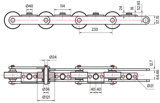 Oven Chains – Baker Perkins Tunnel Oven - drawing