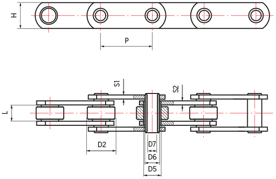 Proofer Chains - Hollow Pin - drawing