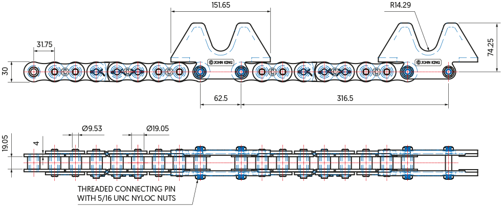 Stewart Lug Chain JK10647 - drawing