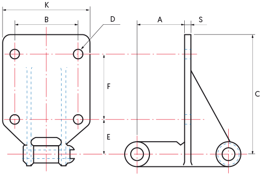 700 Class Pintle Chains with F22-6 attachments - drawing