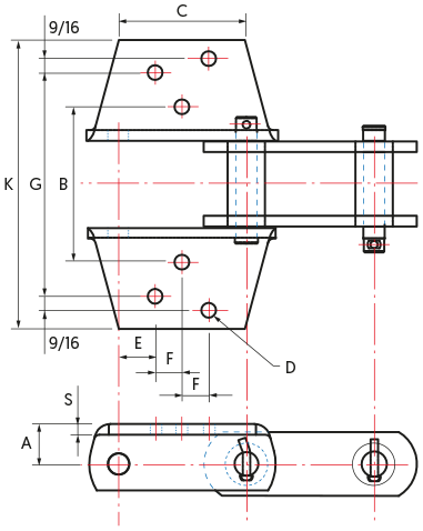 American Standard without Rollers with K3 attachment - drawing