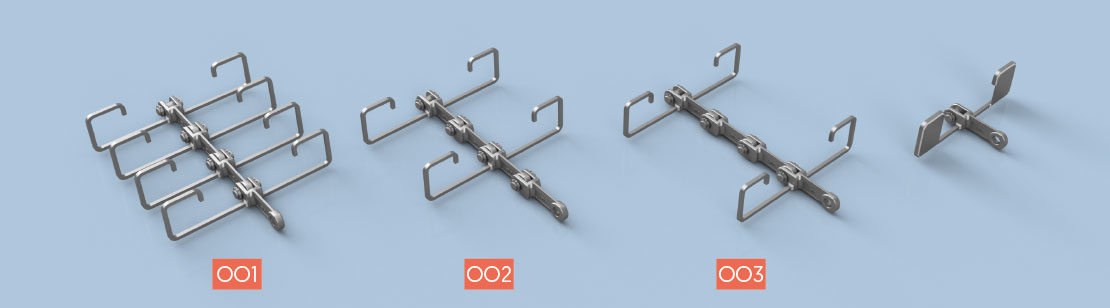 OO Type Attachments for Horizontal and Inclined Conveying (with or without blanking plate)