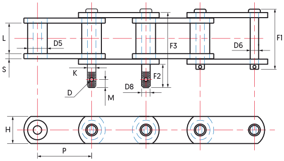 Feeder Breaker Chains - drawing