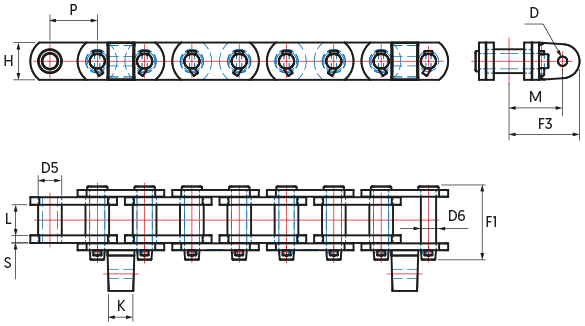 Feeder Breaker Chains - drawing