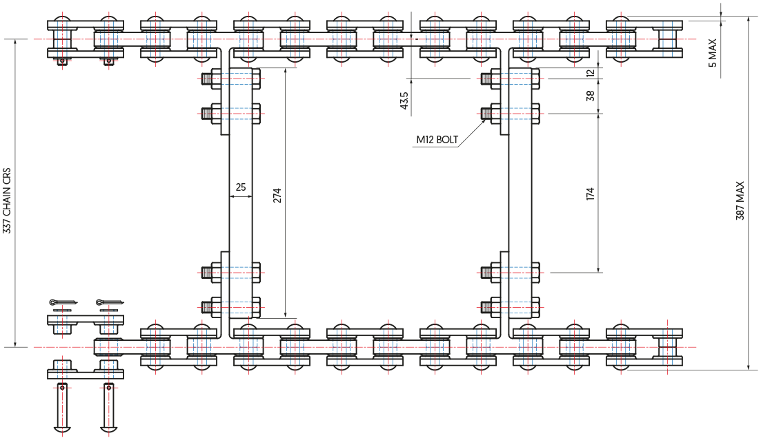 Road Headers or Dintheaders Chains