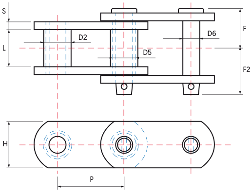Tram Chain - style A - drawing