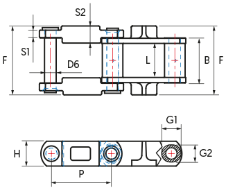 RHINO Cast Combination Chains style II - drawing