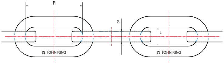 SQL Square Section Long Link Chains - drawing